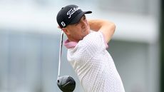 Justin Thomas of The United States plays his tee shot on the 10th hole during the second round of the 123rd U.S. Open Championship at The Los Angeles Country Club