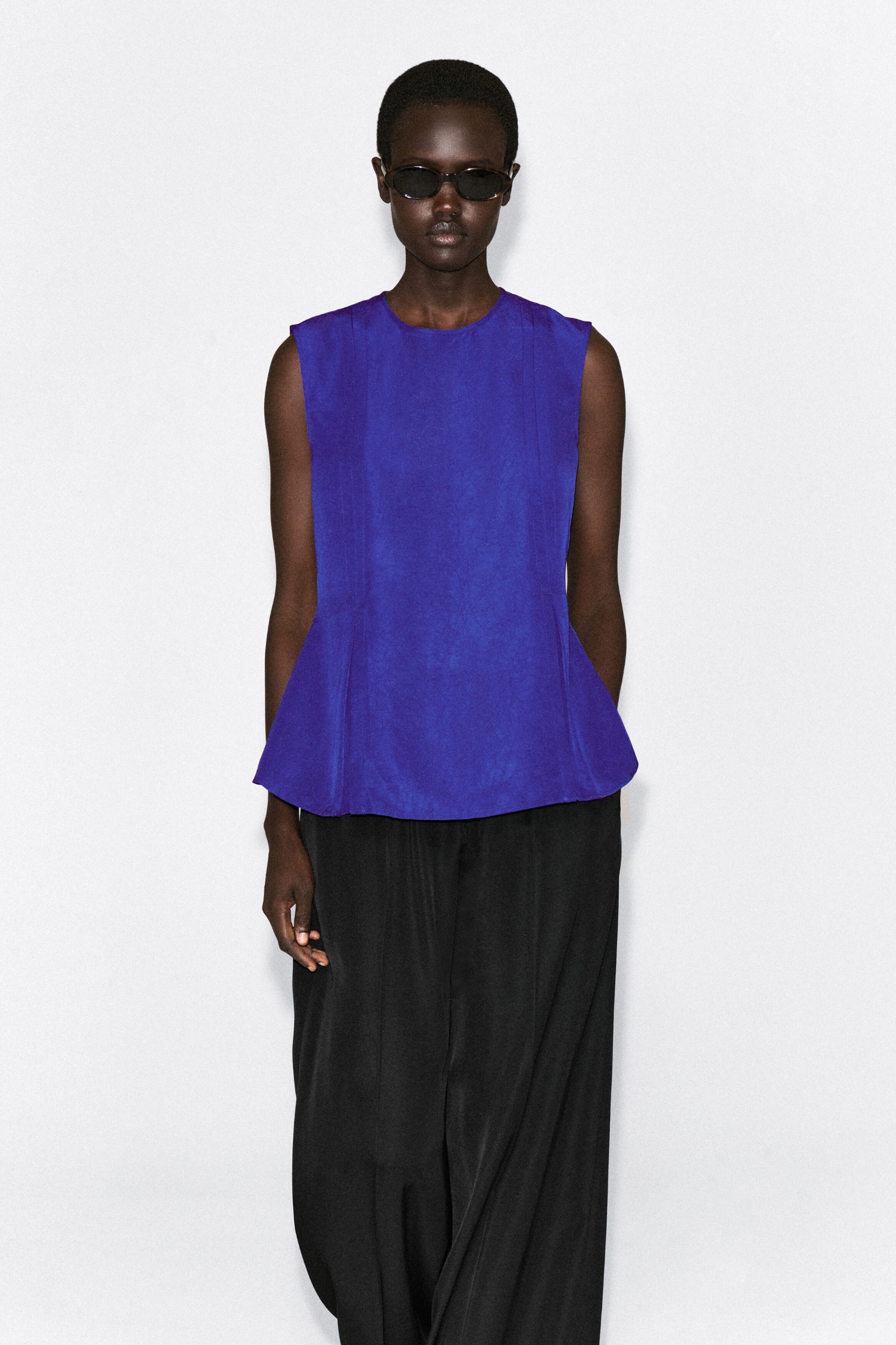 Pleated Peplum Top