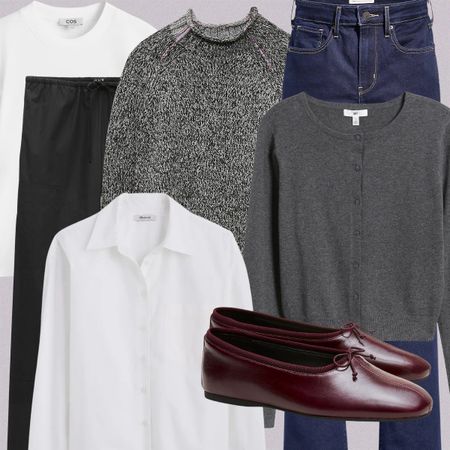 Clothing from COS, J.Crew, Levi's, and Nordstrom. 