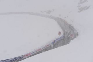 Heavy snow on stage 20 of the 2013 Giro d'Italia