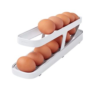 An egg dispenser with eggs in it