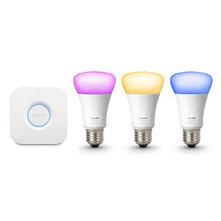 The standard starter kit comes with a bridge and three bulbs (Image Credit: Philips)