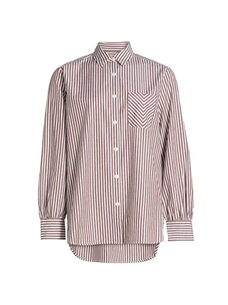 Maxine Striped Cotton Long-Sleeve Shirt