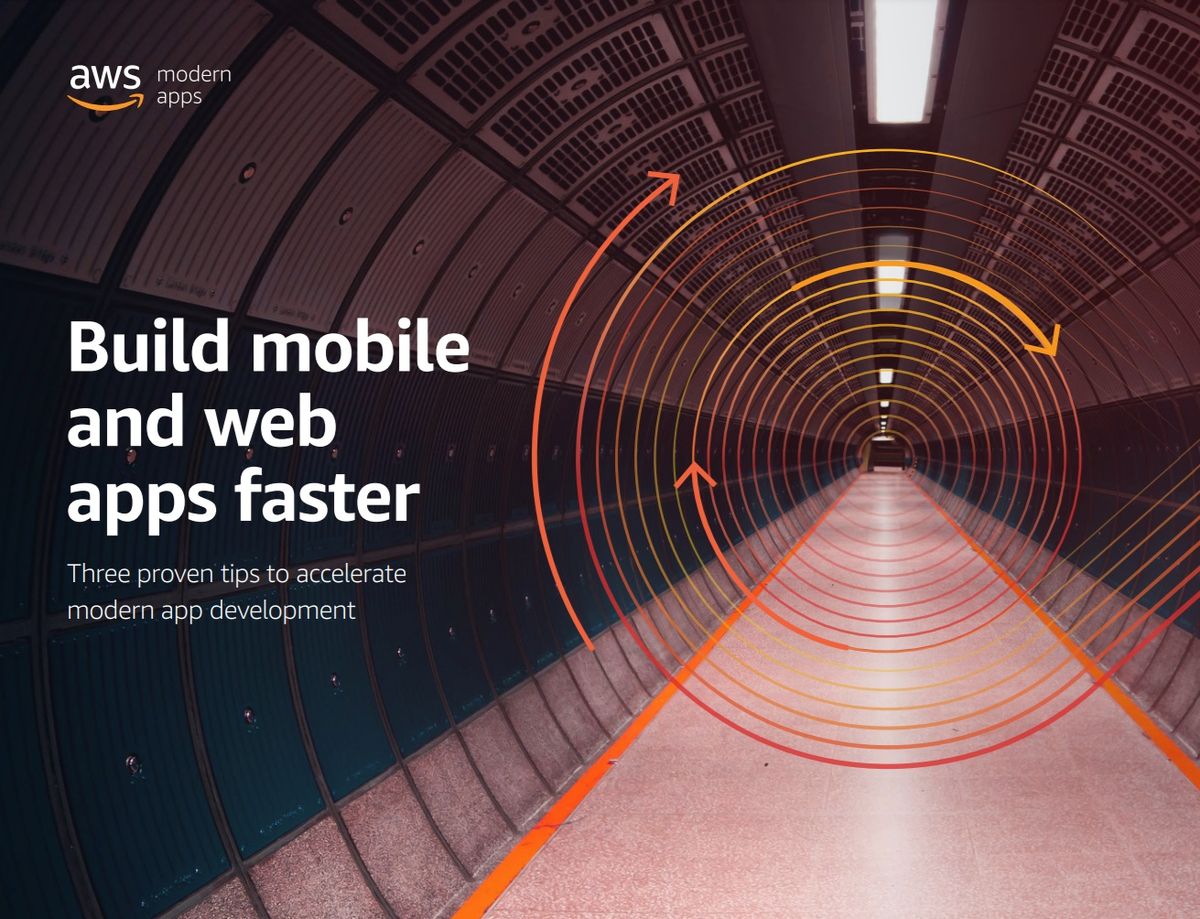 Subway tunnel with orange and yellow circle of arrows overlay