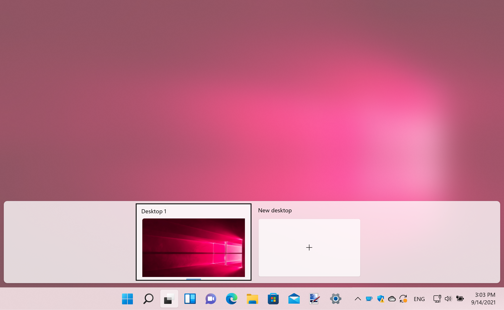 Capture d'écran des bureaux virtuels de Windows 11