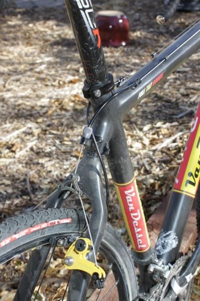 We experimented with the routing for the rear derailleur and brake cables