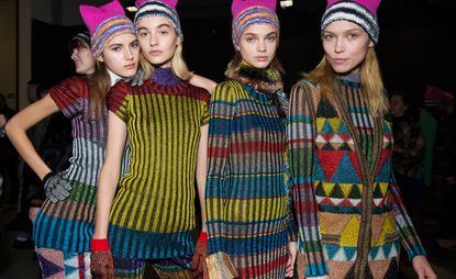 Mood board: It’s always a cosy affair at Missoni but the love-in was especially warm this season, with the front row all bedecked in matching cat ear knitted caps.