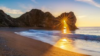 Durdle Door, Dorset, UK, at sunrise