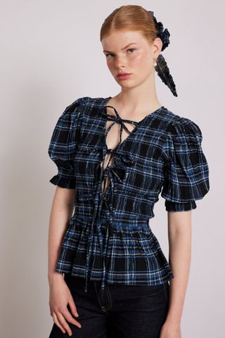 Bluebelle Blouse - Navy Check