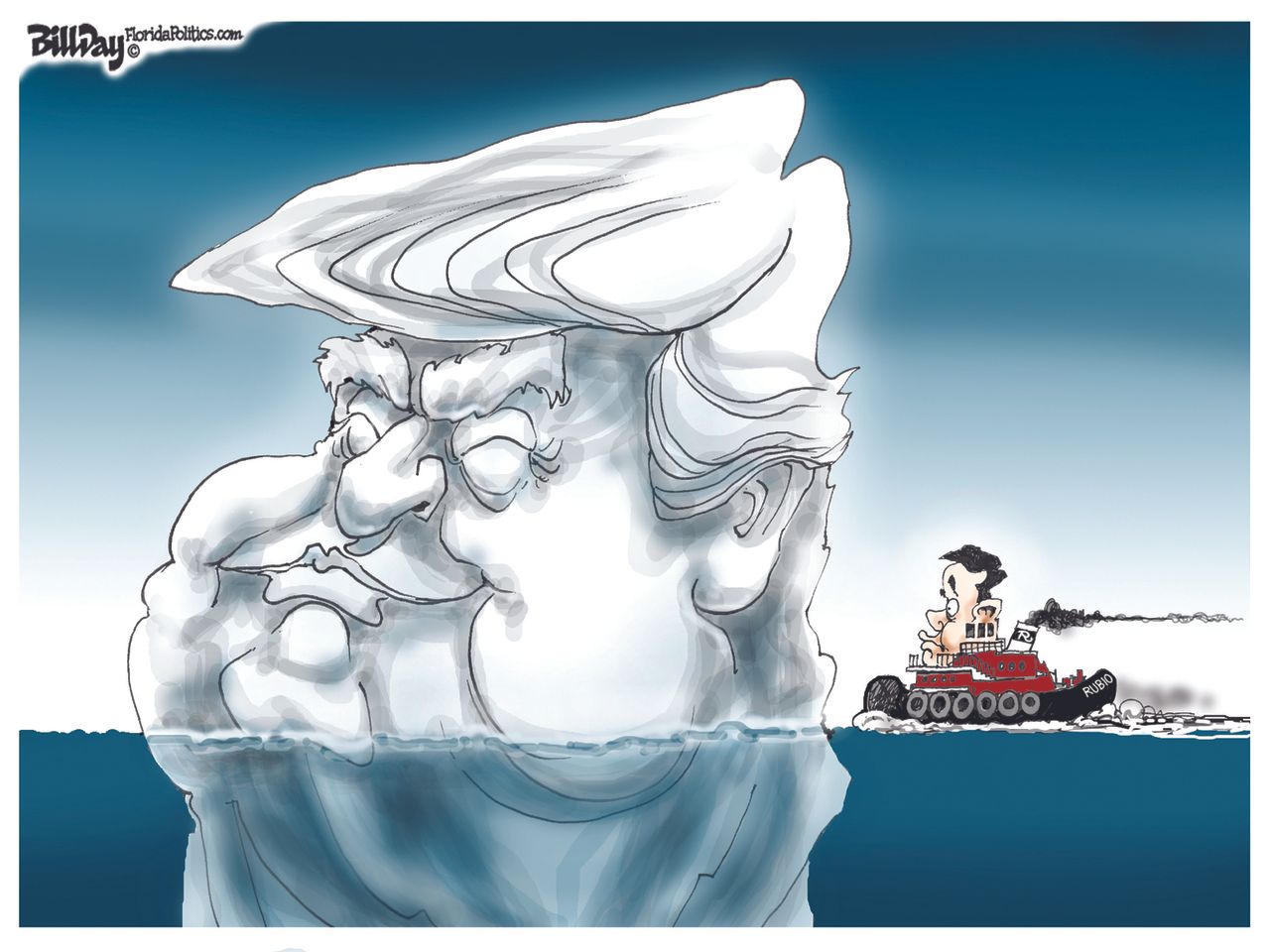 Political Cartoon U.S. Trump Rubio 2016