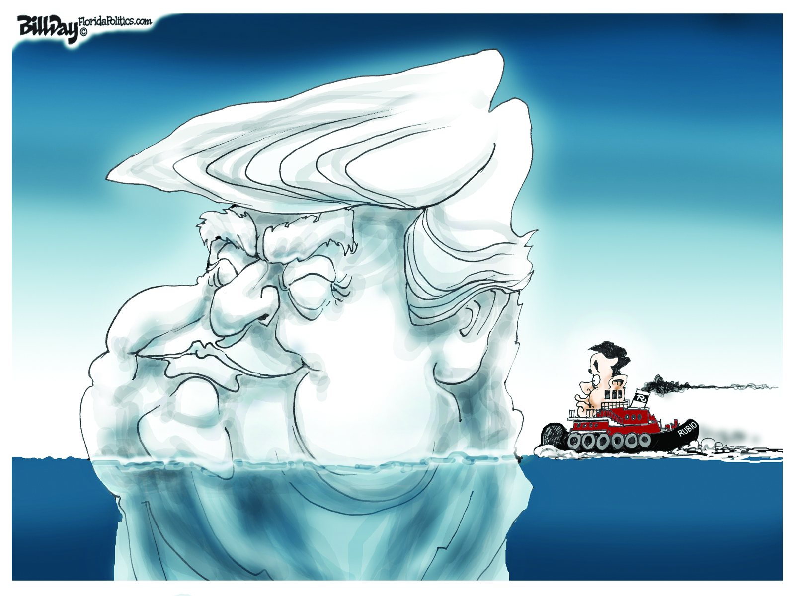 Political Cartoon U.S. Trump Rubio 2016