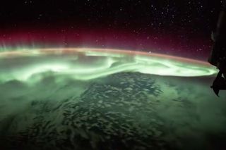 On June 25, 2017, International Space Station astronauts captured imagery of the auroras "dancing" above Earth.