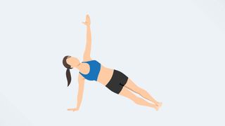 an illo of a woman doing a side plank