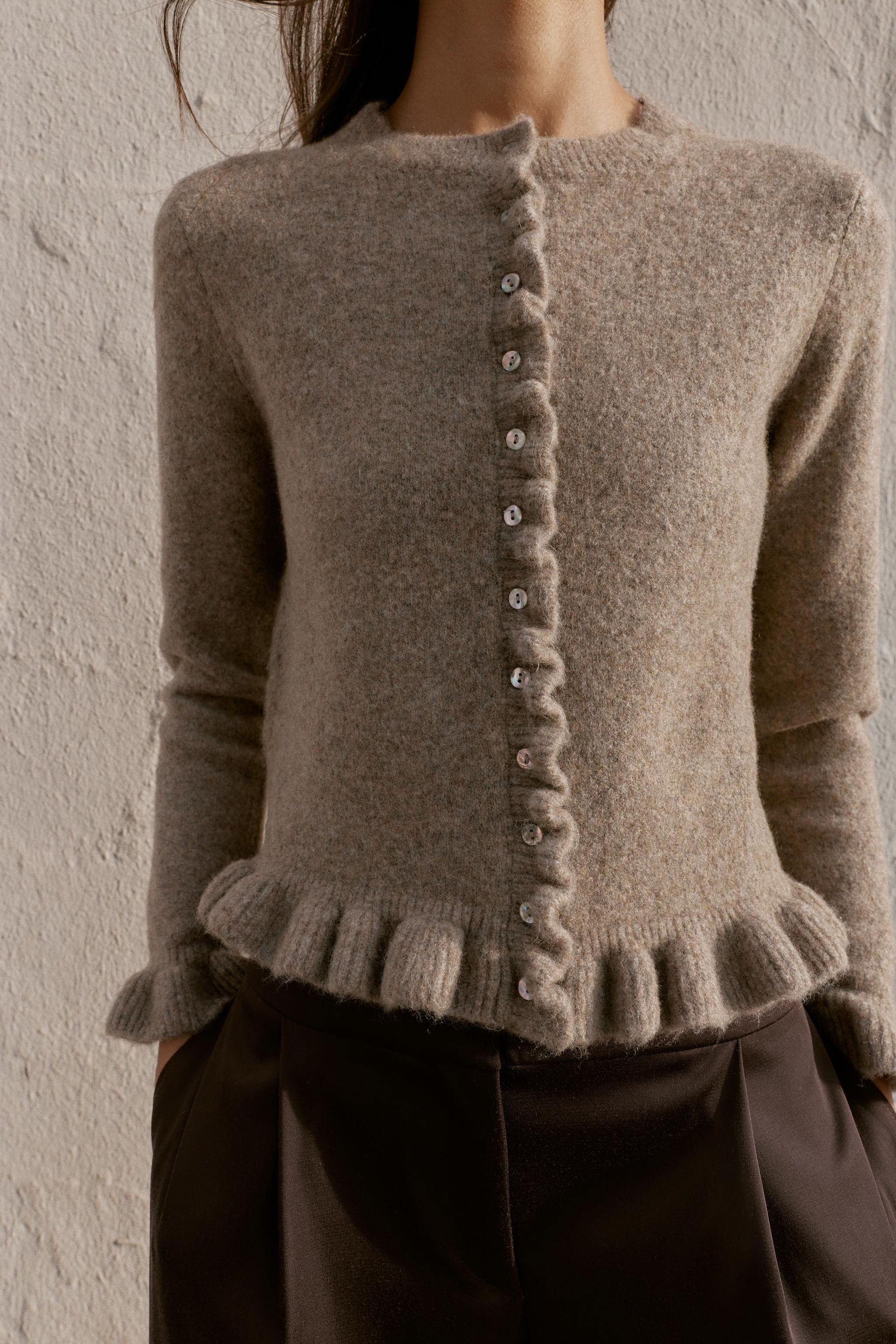Ruffled Cardigan