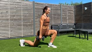 Chelsea Labadini performing a lunge