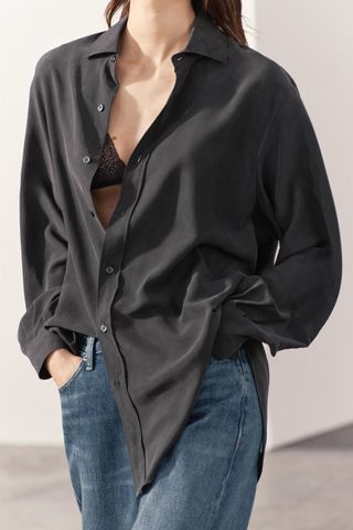 zara, ZW Collection 100% Silk Shirt