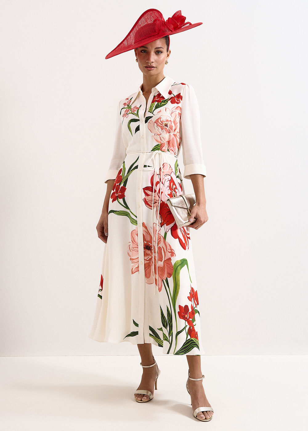 Anabella Floral Shirt Midi Dress