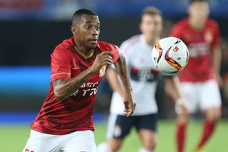 Robinho in action for Guangzhou Evergrande in a friendly against Bayern Munich in July 2015.