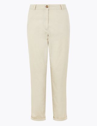 M&S Collection Pure Cotton Tapered Ankle Grazer Chinos