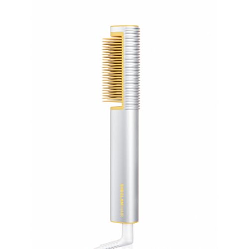 Sheglam Straightener Brush for Thick Hair, 3d Ionic Hair Straightening Brush With 24k Gold Heated Comb, Anti-Scald Design, 60s Fast Heat-Up, Auto-Off, Frizz Control, Sleek & Smooth Styling