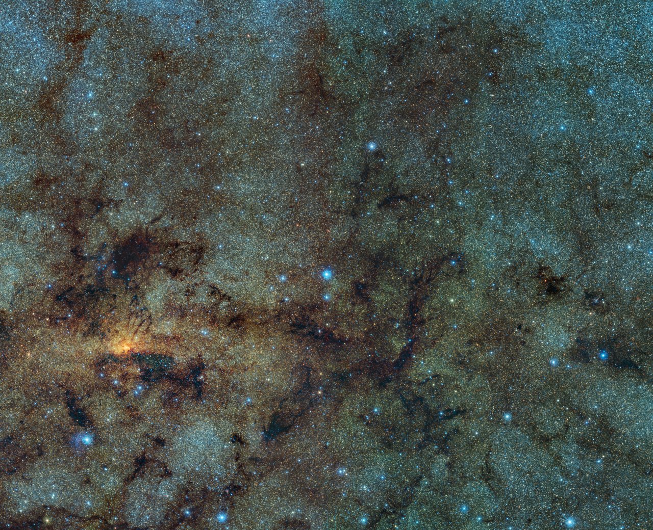 The central part of the Milky Way is shown as a part of a survey with the European Southern Observatory&#039;s VISTA infrared survey telescope. This survey recently uncovered ancient stars residing in the Milky Way galaxy&#039;s heart. 