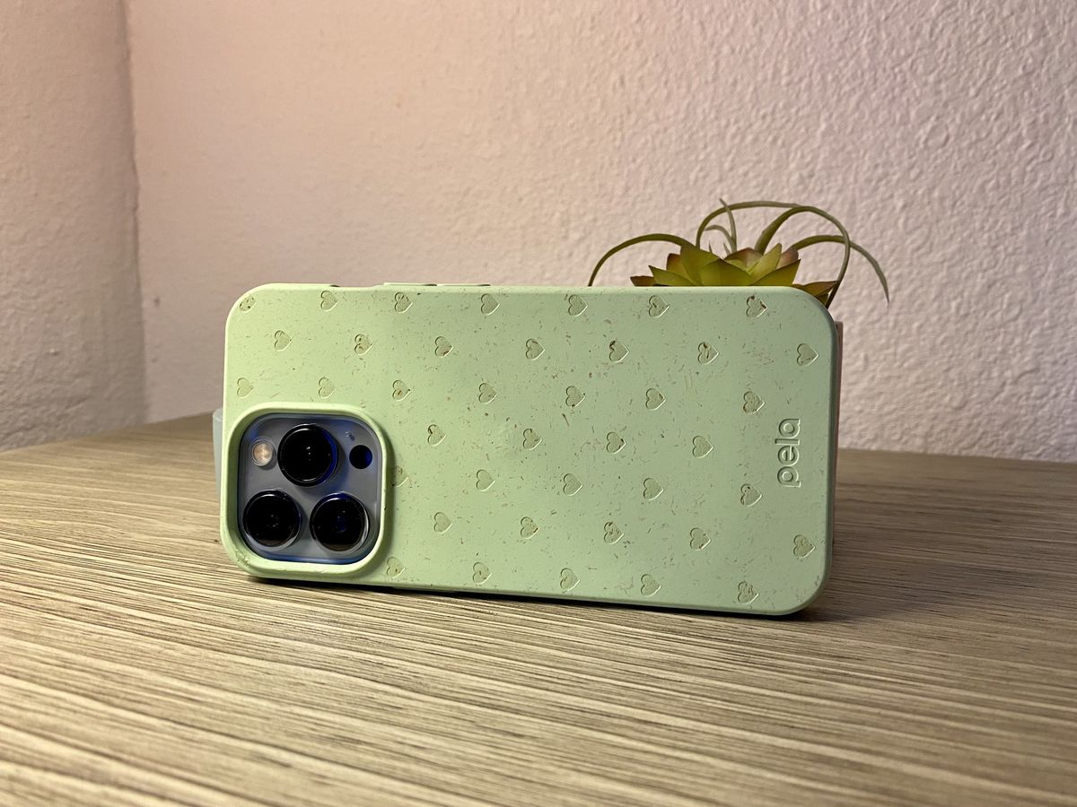 Pela Sage Green Hearts Iphone 13 Pro Case Back