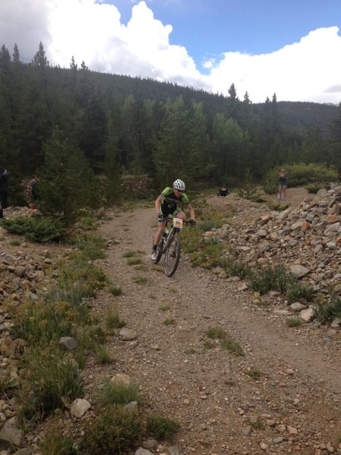 Alex Grant races to the finish of stage 3