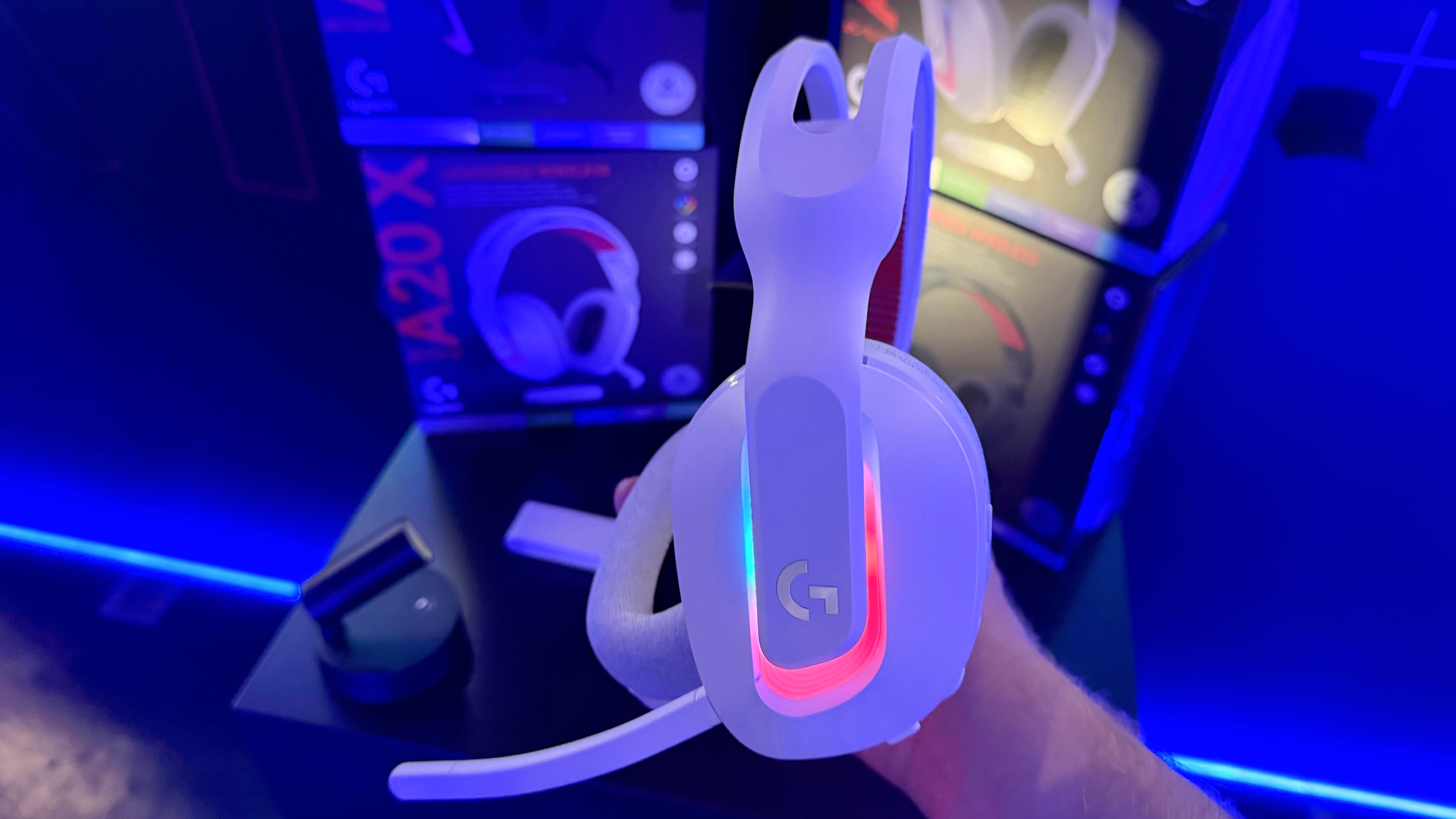 A photograph of the Logitech G Astro A20 X gaming headset
