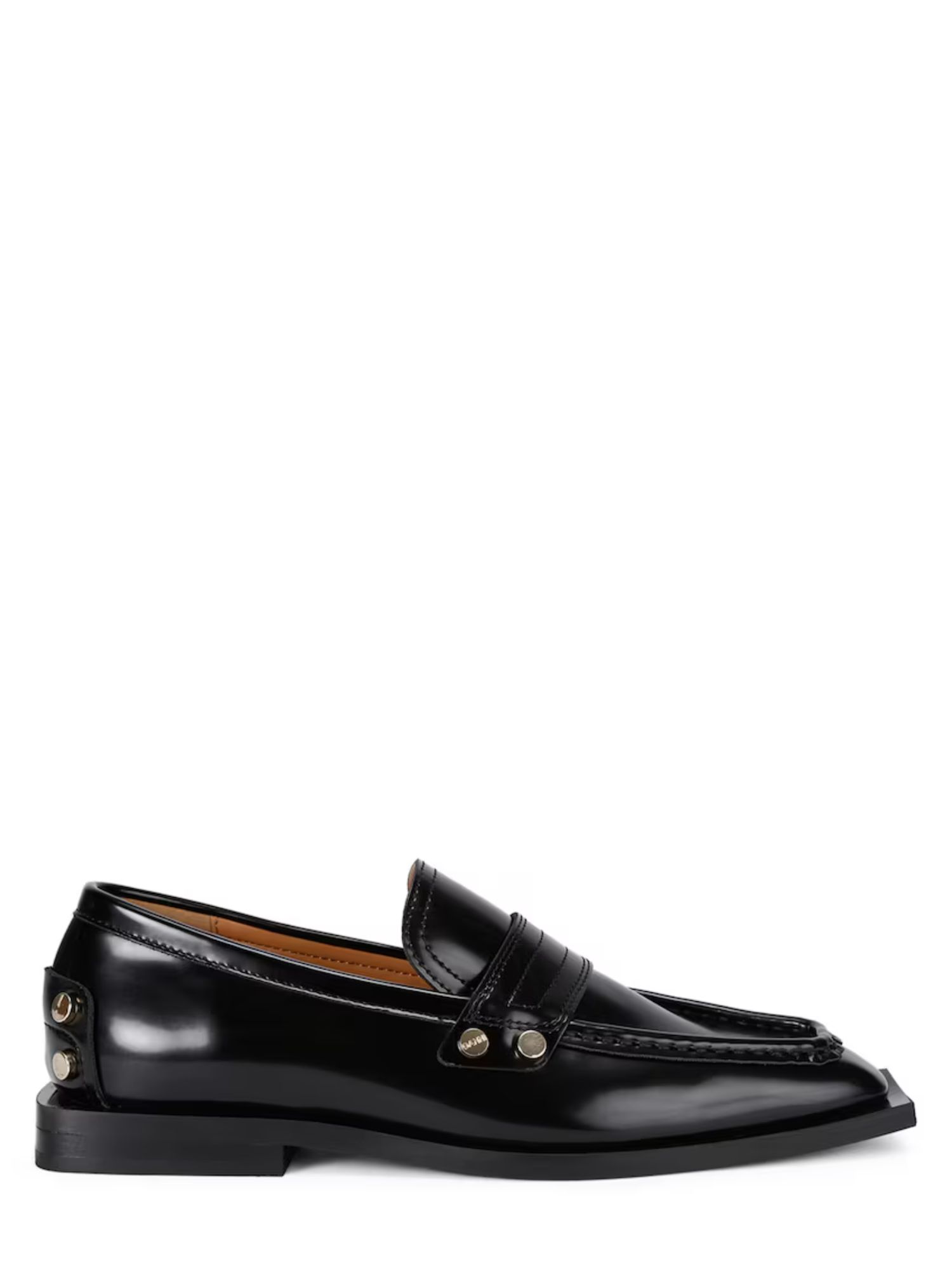 Ganni Studded Square-Toe Loafers
