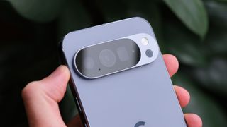 Google Pixel 10 Pro XL phone held in a hand