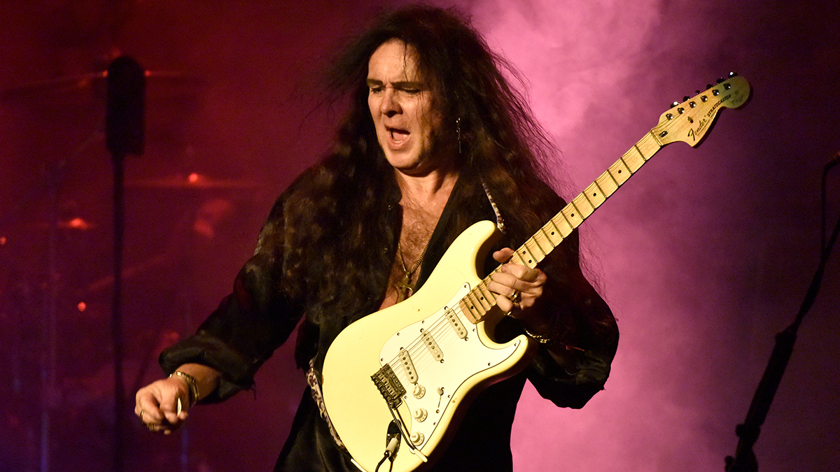  Yngwie Malmsteen performs during Generation Axe at the Fox Theater on November 7, 2018 in Oakland, California