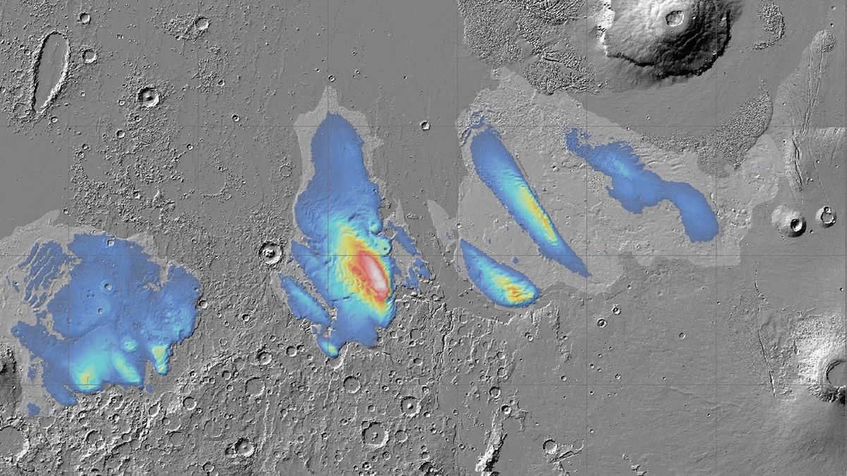 The water ice buried at Mars' equator is more than two miles thick
