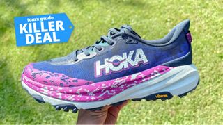 the Hoka Speedgoat 6 with a Killer Deal badge next to it