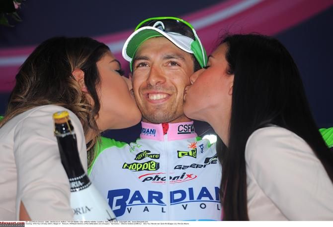 Stefano Pirazzi (Bardiani CSF) on the podium in the GIro d'Italia