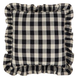 STACEY RUFFLE GINGHAM CUSHION