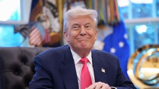 U.S. President Donald Trump speaks in the Oval Office on August 14, 2025 in Washington, DC.