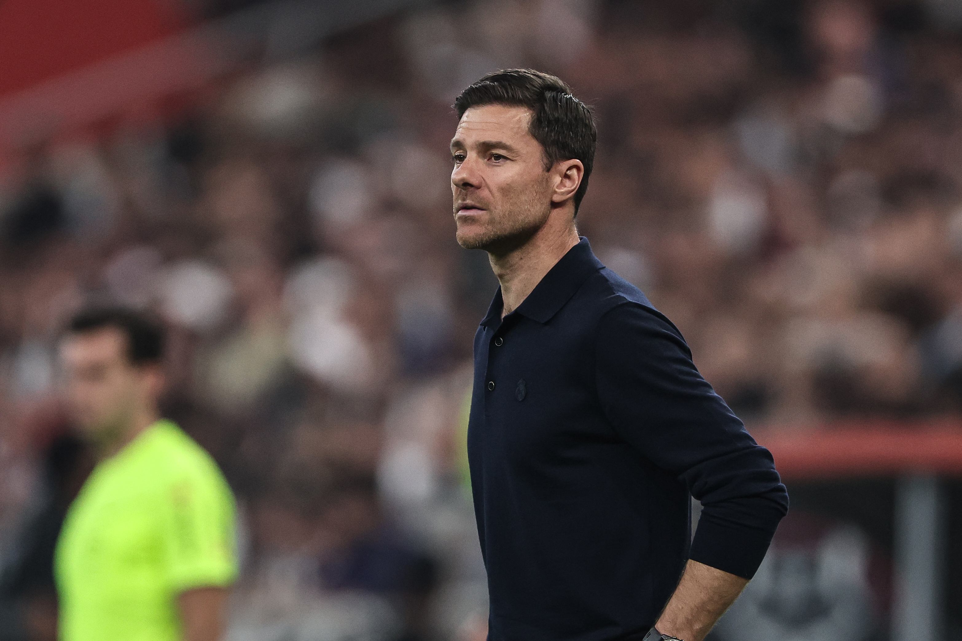 Real Madrid's Spanish coach Xabi Alonso reacts during the Spanish Super Cup final football match between FC Barcelona and Real Madrid (Photo by Fadel SENNA / AFP)