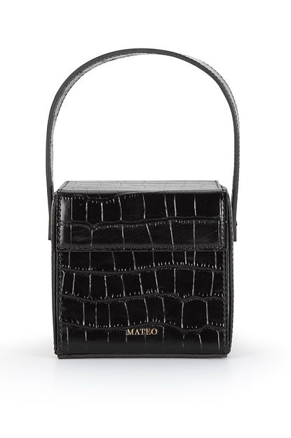 Mateo Black Croc Catherine Box Bag