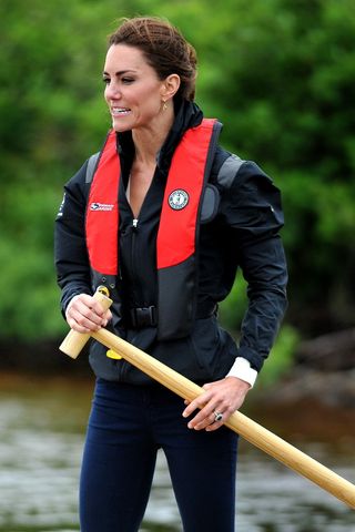 Kate Middleton taking part in a water sport