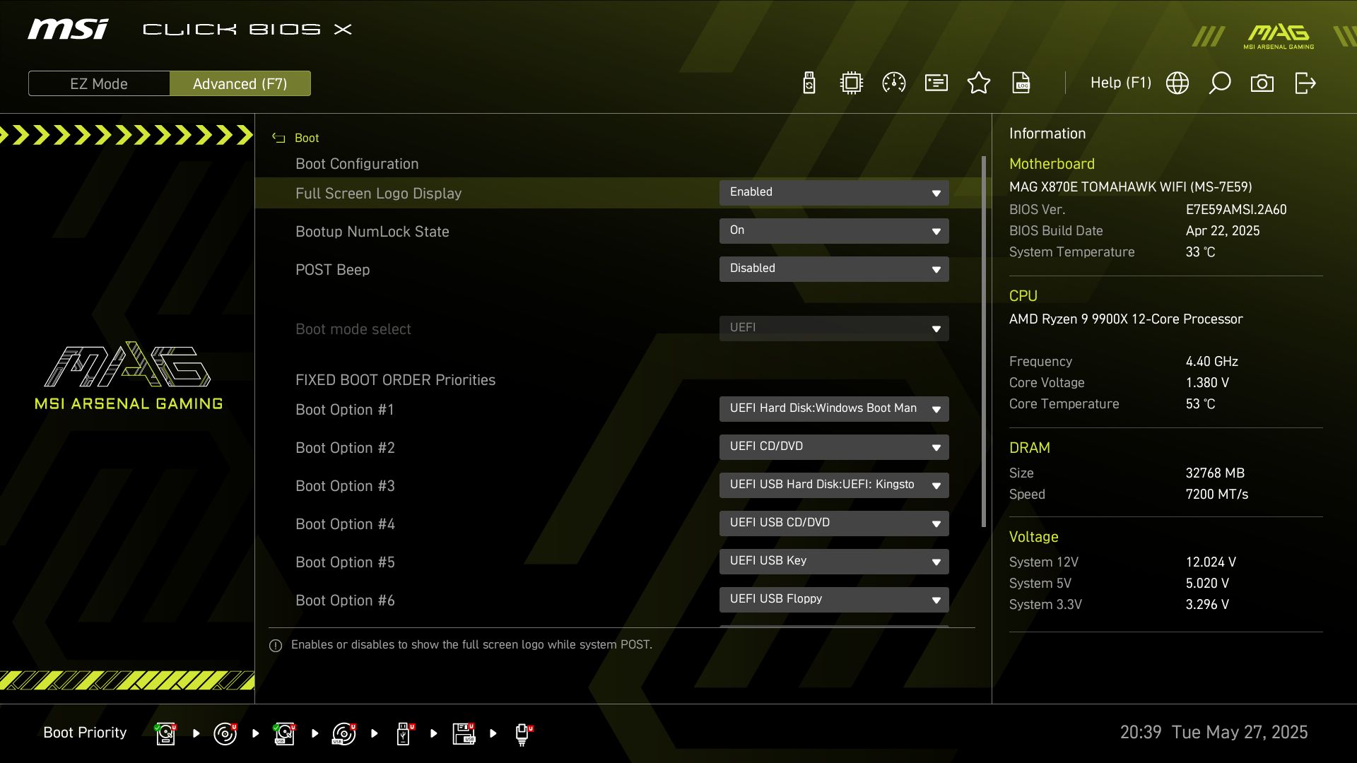 MSI MAG X870E Tomahawk Wifi