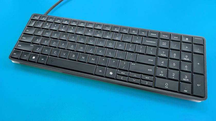 The HP EliteBoard G1a on a blue background.