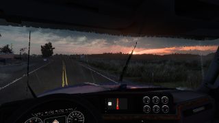 Trucking at sunset.