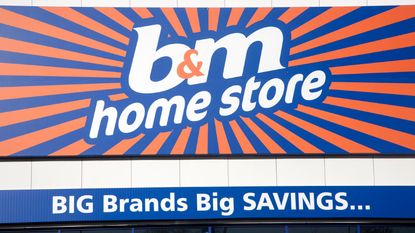 b&m home store sign, Copdock, Ipswich, England offering big brands savings