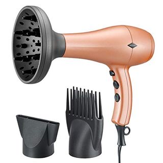 Nition Negative Ions Ceramic Hair Dryer with diffuser, comb, and concentrated attachments on a white background