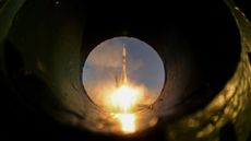 A spacecraft carrying Britain’s Tim Peake, Russia’s Yuri Malenchenko and America’s Tim Kopra blasts off from Earth in 2015