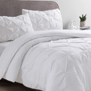 Wayfair white bedding with pleats