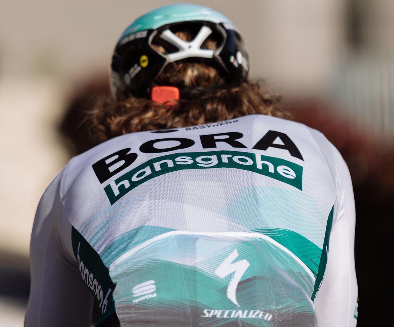 Bora-Hansgrohe's 2021 team kit as modelled by Daniel Oss