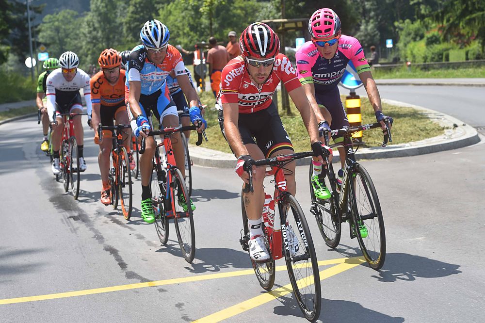 Thomas De Gendt (Lotto Soudal) leads the breakaway