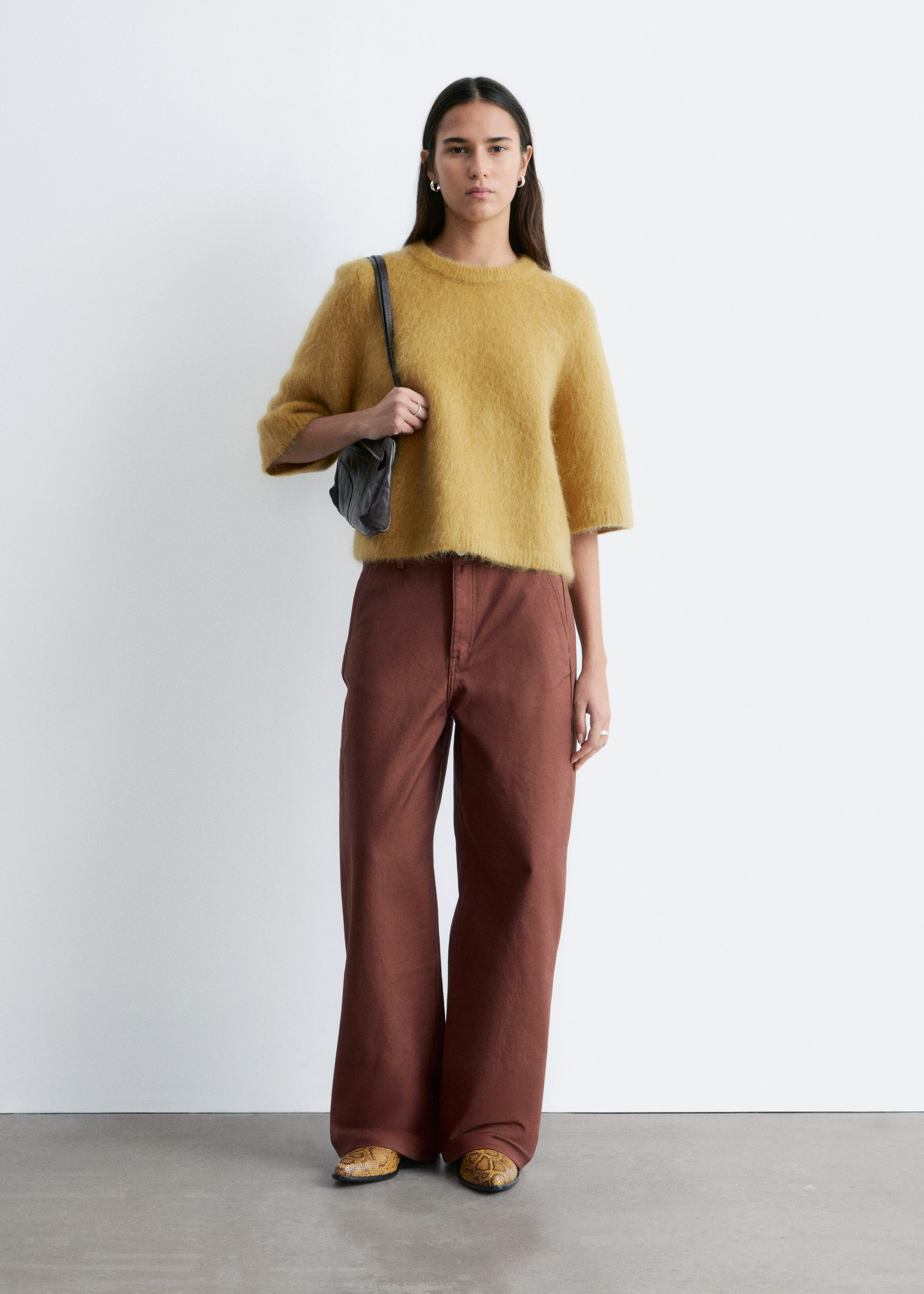 Mohair-Blend Knitted T-Shirt