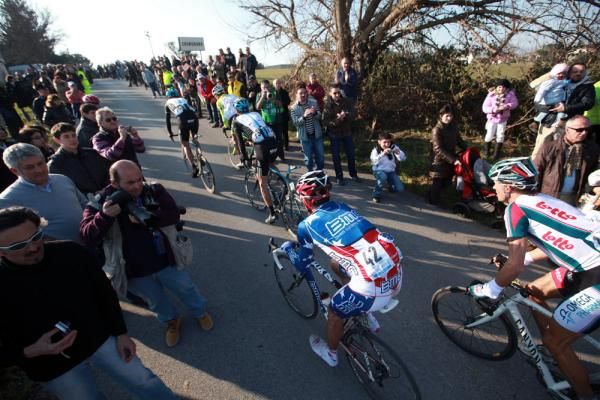 George Hincapie (BMC) rides towards the front of a small group